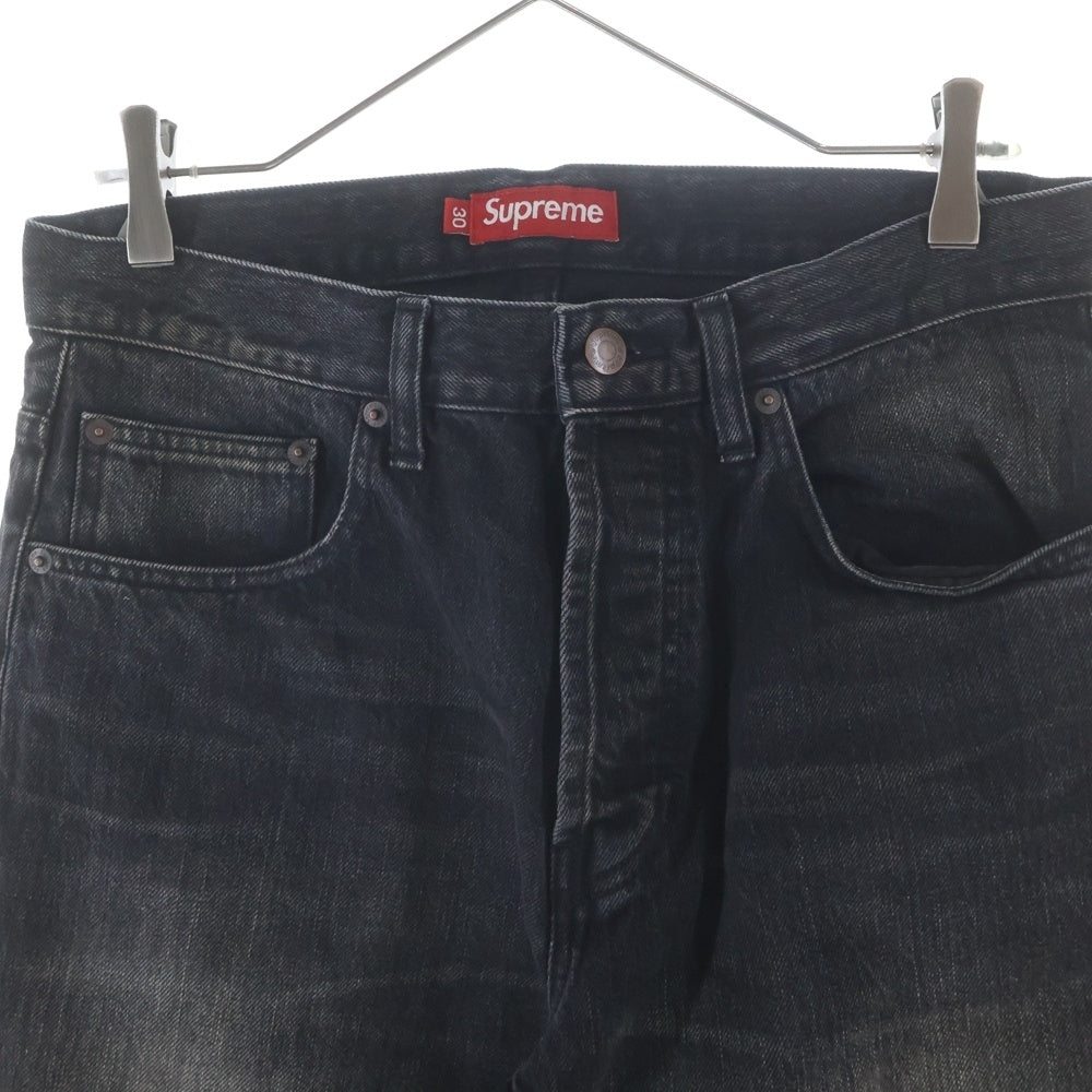 SUPREME(シュプリーム) 24SS Distressed Loose Fit Selvedge Jean ディストレスド ルーズフィット セルビッチジーンズ デニムパンツ ブラック
