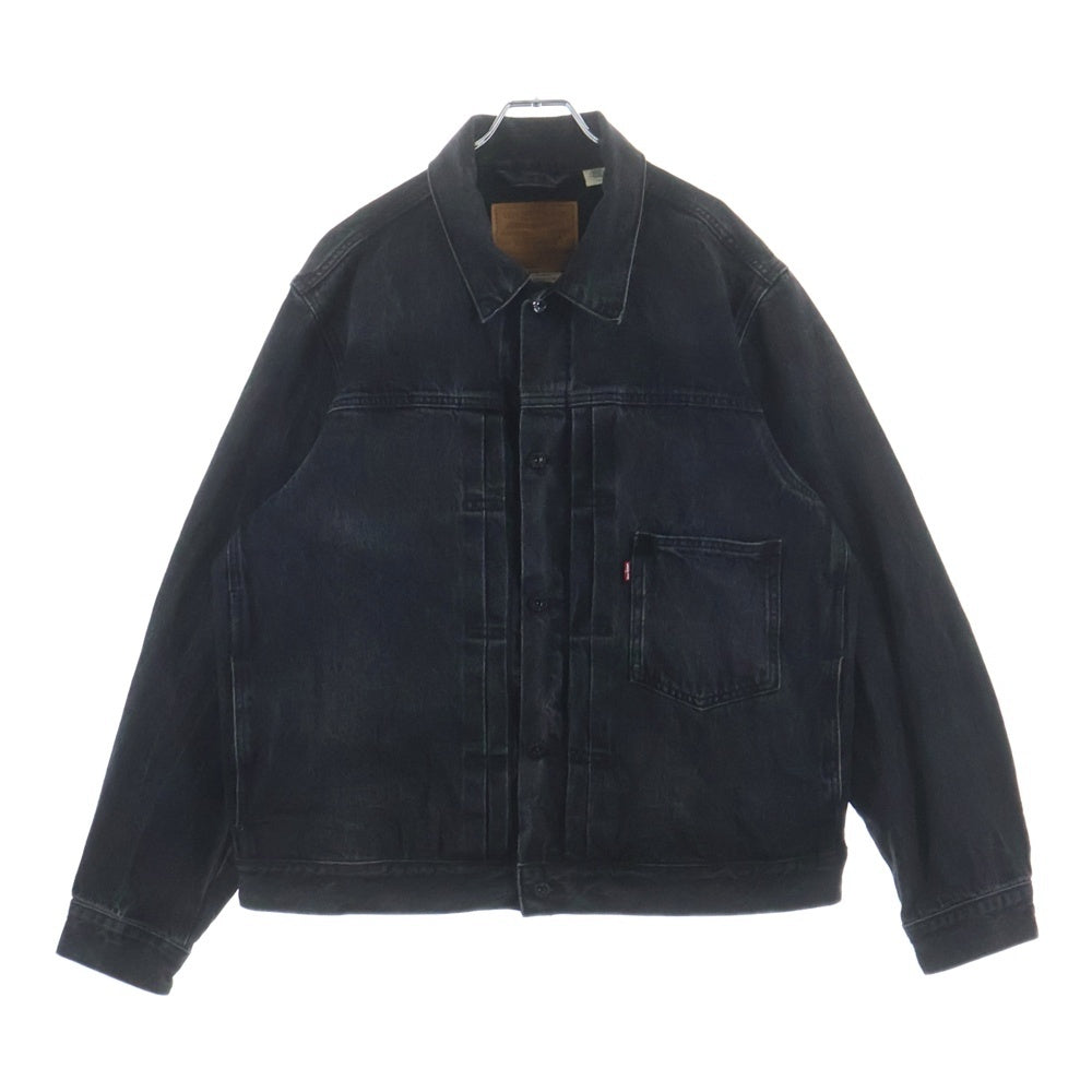 Levi's(リーバイス) 30TH EDIFICE別注 TYPE 1 TRUCKER JACKET レザーパッチ ヴィンテージ加工 デニムトラッカージャケット インディゴブラック 0022Q-0000