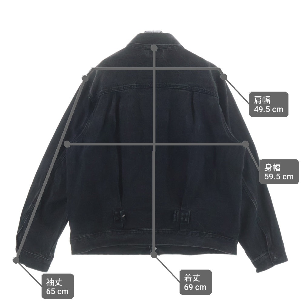 Levi's(リーバイス) 30TH EDIFICE別注 TYPE 1 TRUCKER JACKET レザーパッチ ヴィンテージ加工 デニムトラッカージャケット インディゴブラック 0022Q-0000