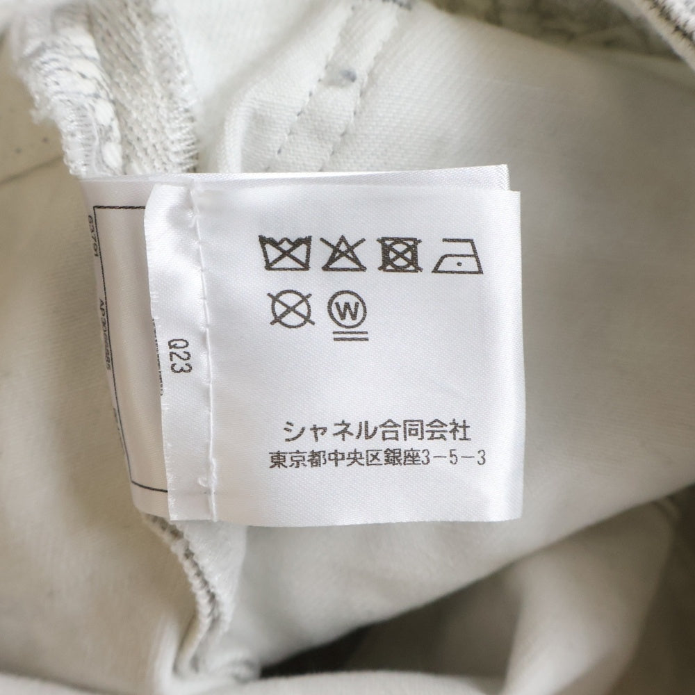 CHANEL(シャネル) 25SS ココビーチ 立体ポケット デニム ジップフライ ショートパンツ グレー/ホワイト レディース P78607V71097