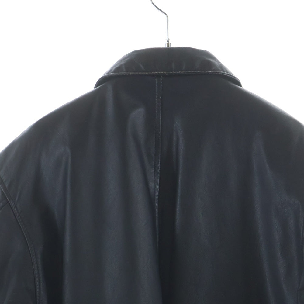 AVIREX(アヴィレックス) 80S-90S VINTAGE TYPE A-2 ヴィンテージ ワッペン付き リブニット レザーフライトジャケット ブラック 30-415