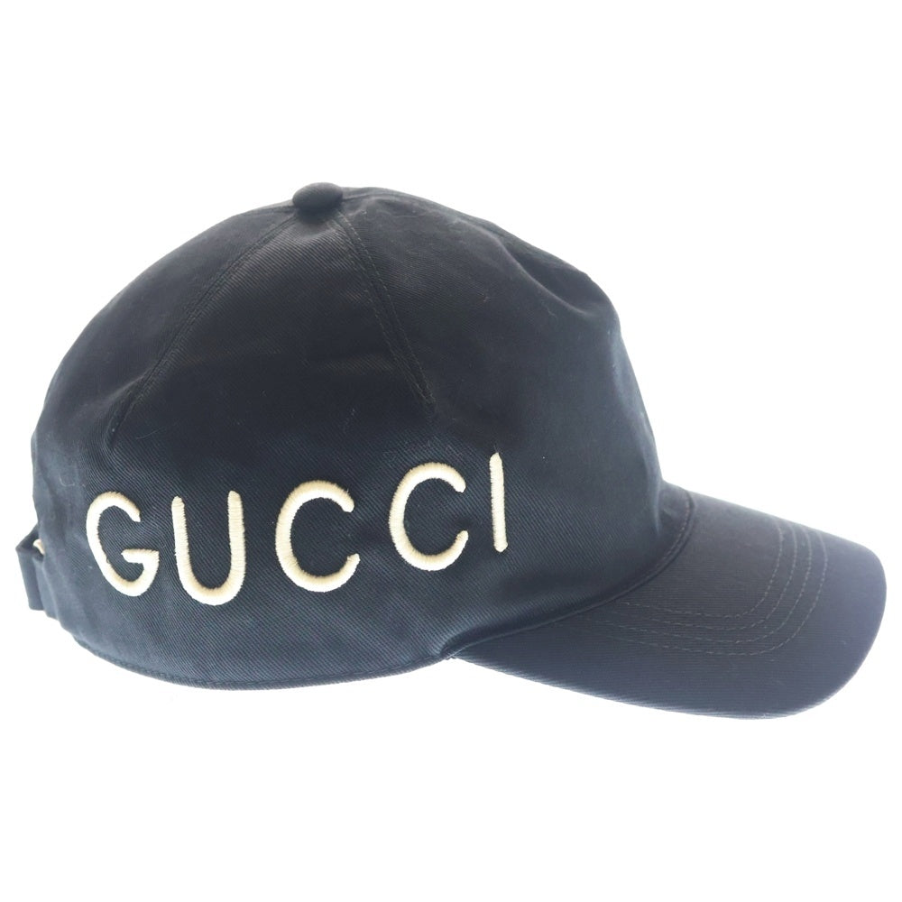 GUCCI(グッチ) GUCCI LOVED グッチ ラブド エンブロイダリー キャップ 帽子 ブラック 478948