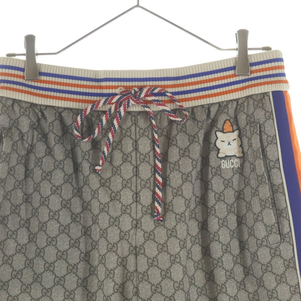 GUCCI(グッチ) アニマル刺繍 サイドライン テクニカルコットンジャージー トラックパンツ ベージュ 735087 XJFBX