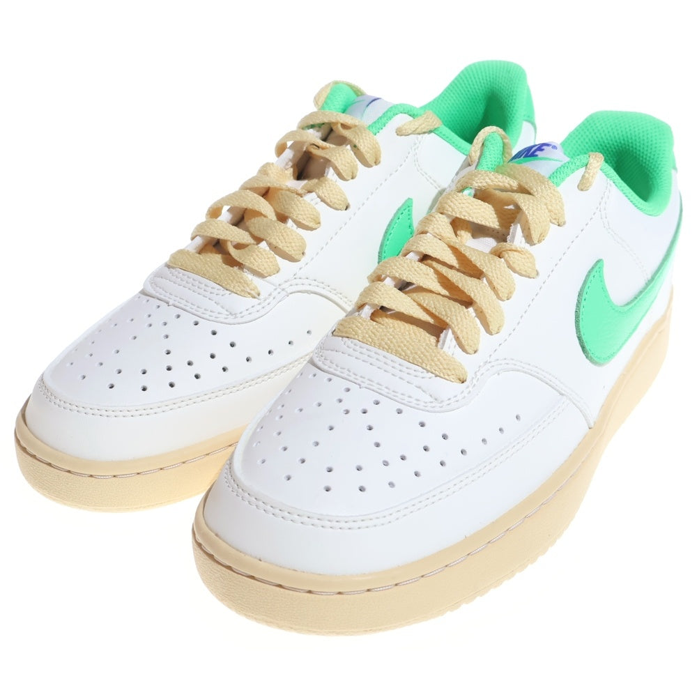 NIKE(ナイキ) COURT VISION LOW コートビジョン ローカットスニーカー ホワイト/グリーン US7.5/25.5cm FJ5437-133