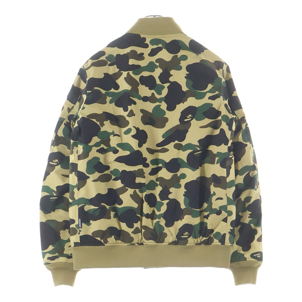 A BATHING APE(アベイシングエイプ) 1st CAMO MA-1 ファーストカモ総柄 フライトジャケット ジップアップブルゾン カーキ/グリーン 001HJC301010X