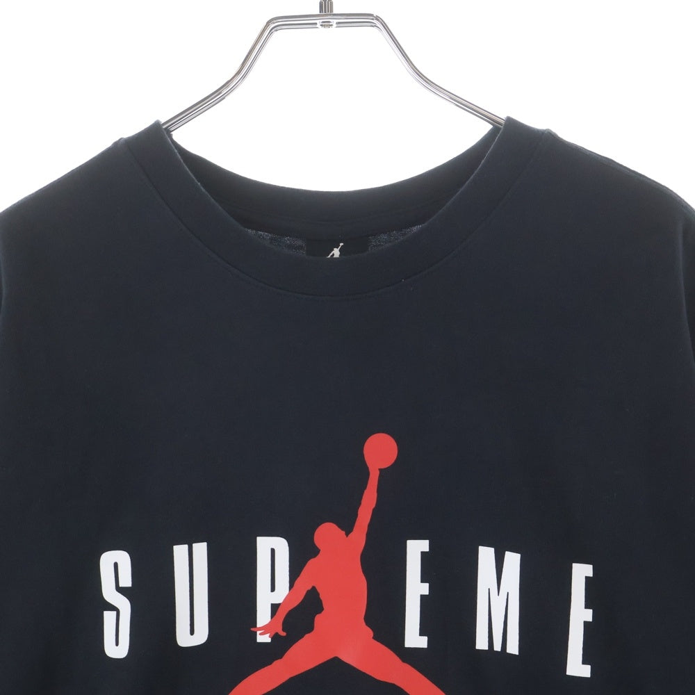SUPREME(シュプリーム) 15AW ×Jordan Tee ナイキ ジョーダン フロントジャンプマンロゴプリントTシャツ 半袖クルーネックカットソー ブラック 799701‐010