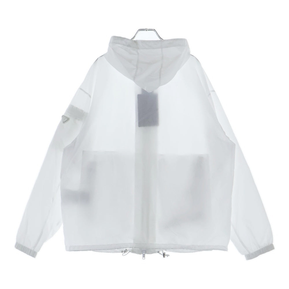PRADA(プラダ) RE-NYLON リナイロン トライアングルロゴプレート フーデッドナイロンジャケット ジップアップブルゾン ホワイト SGC835 SOOO 1WQ9