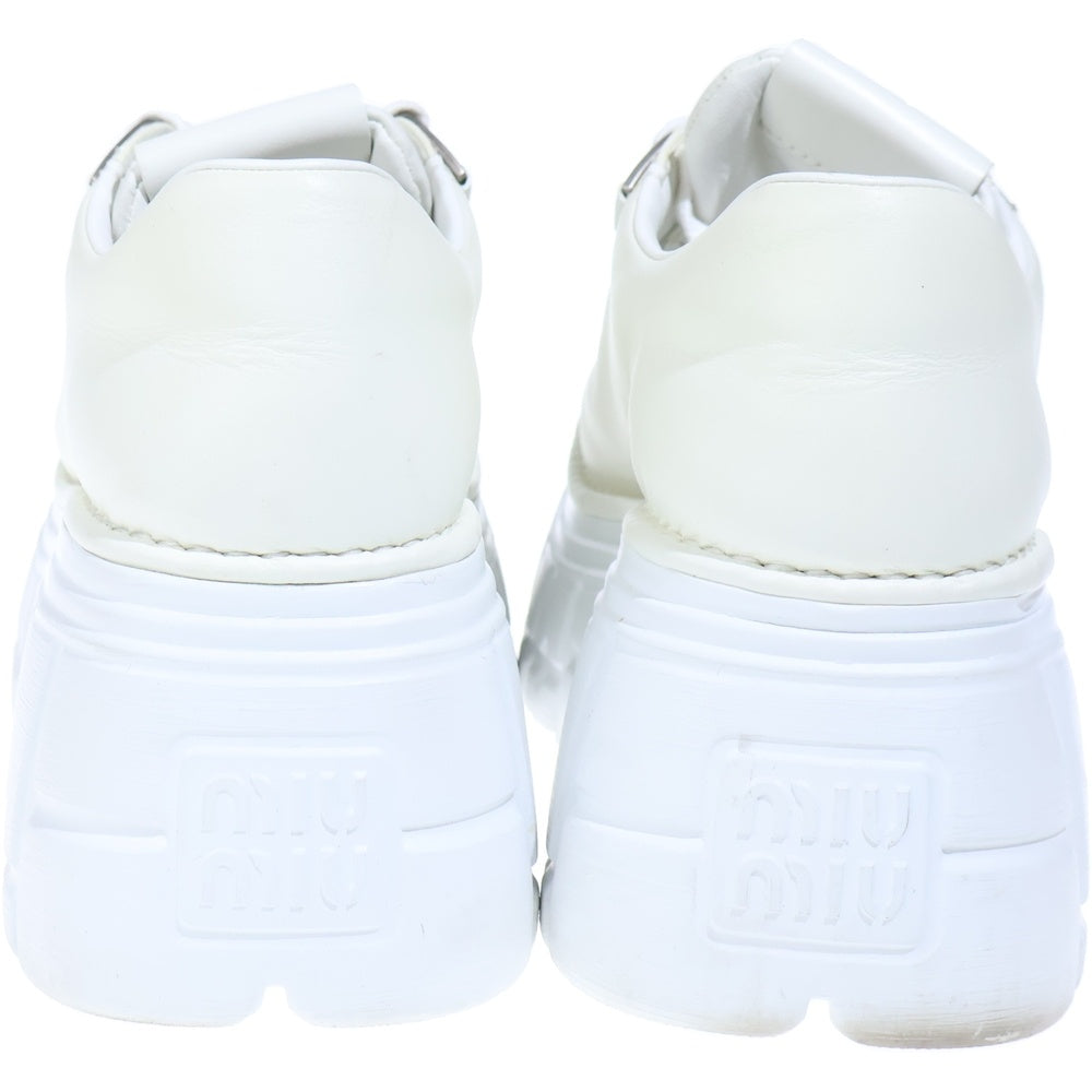 miumiu(ミュウミュウ) レースアップ レザーダービーシューズ ローカットスニーカー レディース ホワイト 5E679D