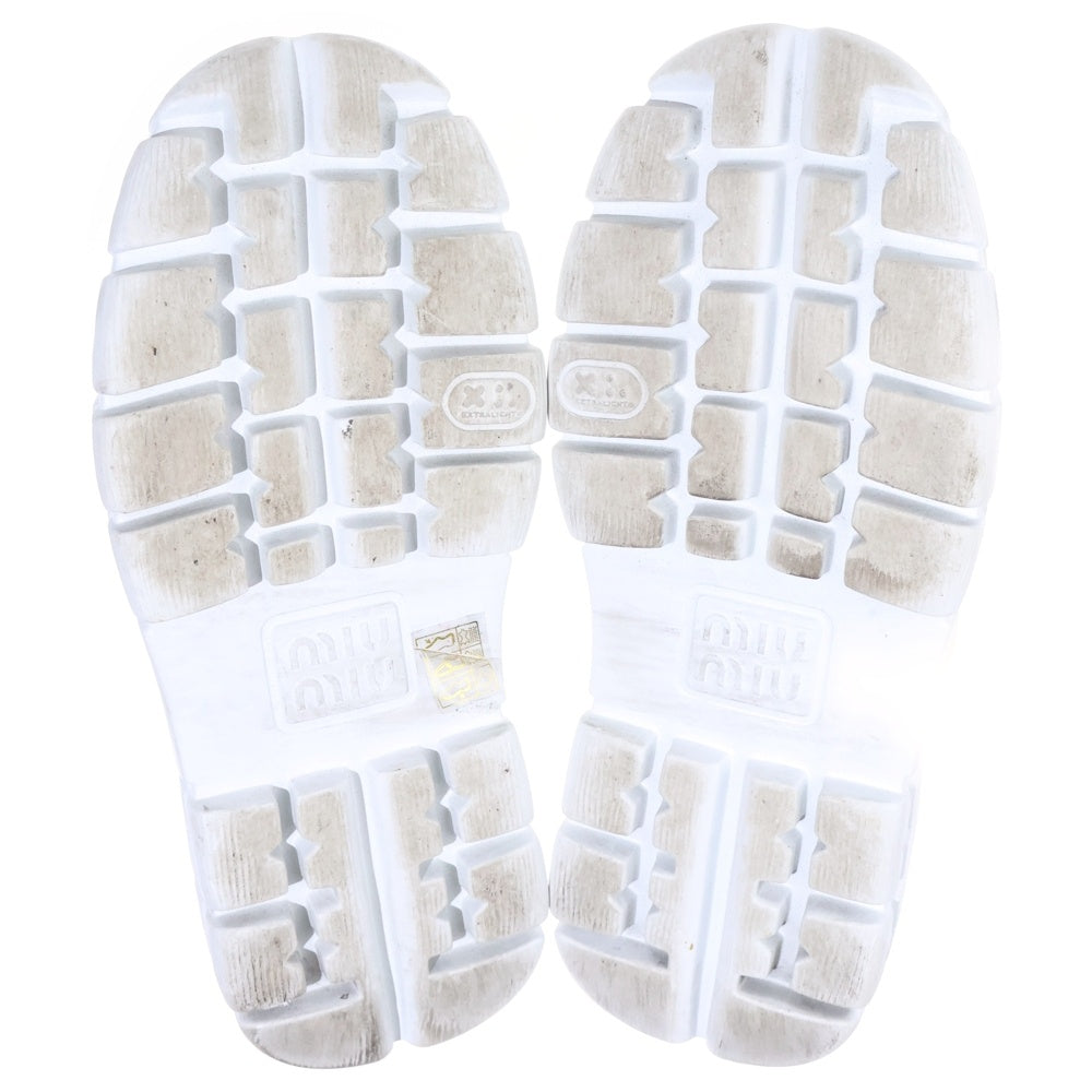 miumiu(ミュウミュウ) レースアップ レザーダービーシューズ ローカットスニーカー レディース ホワイト 5E679D