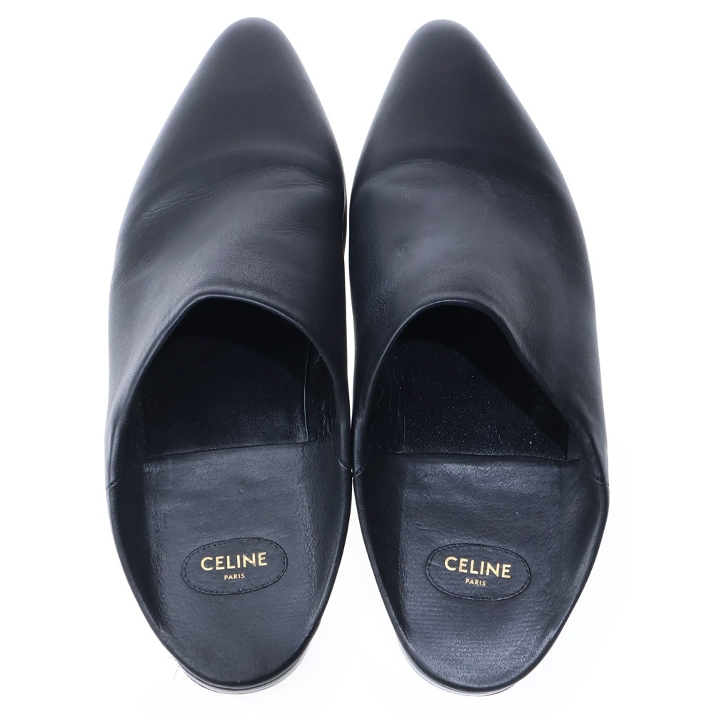 CELINE(セリーヌ) JACNO ジャクノ バブーシュ レザー ポインテッドトゥ サンダル シューズ ブラック