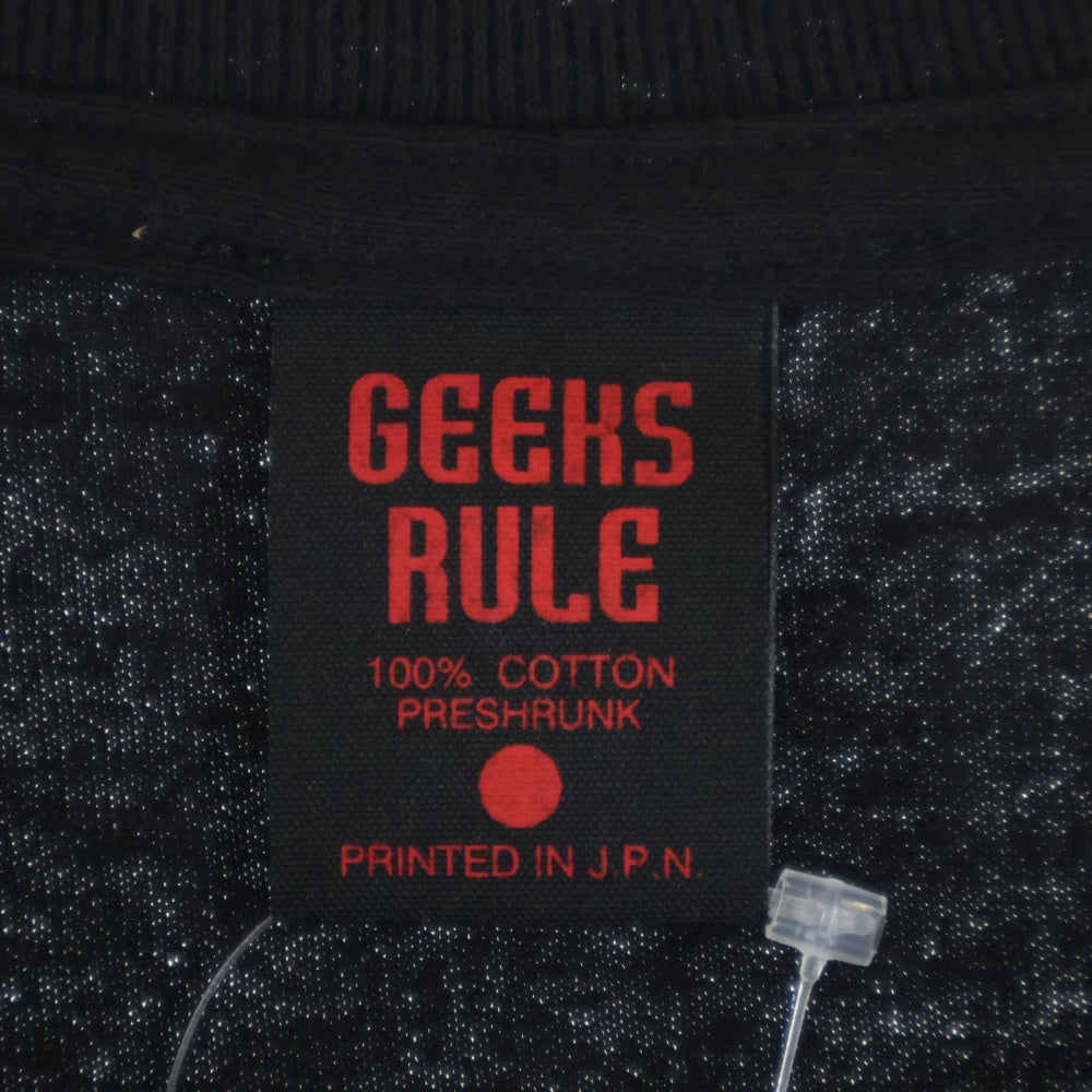 GEEKSRULE(ギークスルール) ×BUBBLEGUM CRISIS バブルガムクライシス シルクスクリーンプリント クルーネックプルオーバー 半袖Tシャツカットソー ブラック