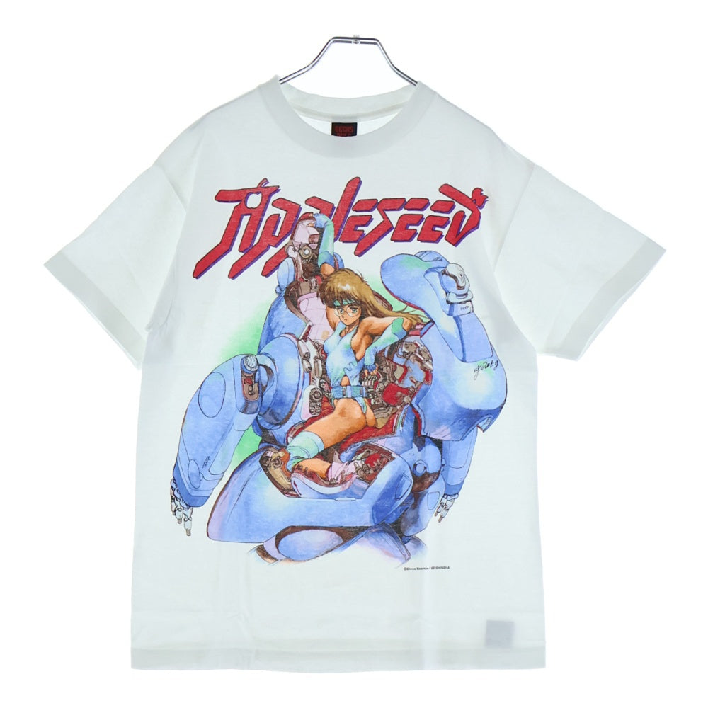 GEEKSRULE(ギークスルール) ×APPLE SEED アップルシード シルクスクリーンプリント クルーネックプルオーバー 半袖Tシャツカットソー ホワイト