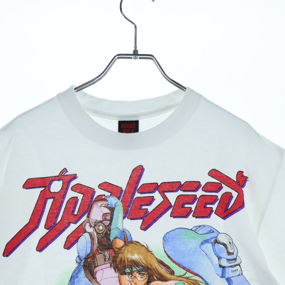 GEEKSRULE(ギークスルール) ×APPLE SEED アップルシード シルクスクリーンプリント クルーネックプルオーバー 半袖Tシャツカットソー ホワイト