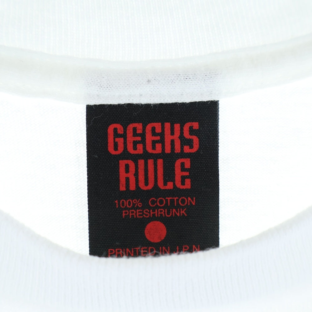GEEKSRULE(ギークスルール) ×APPLE SEED アップルシード シルクスクリーンプリント クルーネックプルオーバー 半袖Tシャツカットソー ホワイト