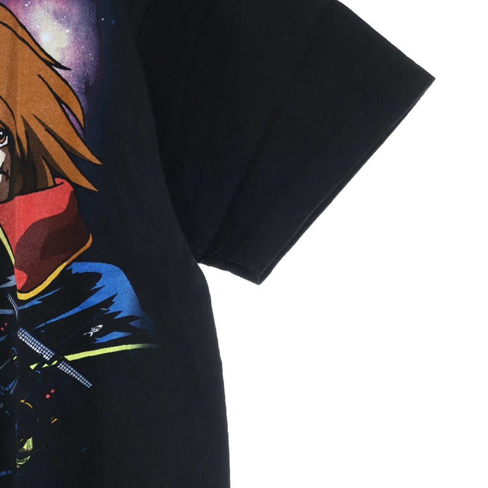 GEEKSRULE(ギークスルール) ×SPACE PIRATE CAPTAIN HARLOCK 宇宙海賊キャプテンハーロック シルクスクリーンプリント クルーネックプルオーバー 半袖Tシャツカットソー ブラック
