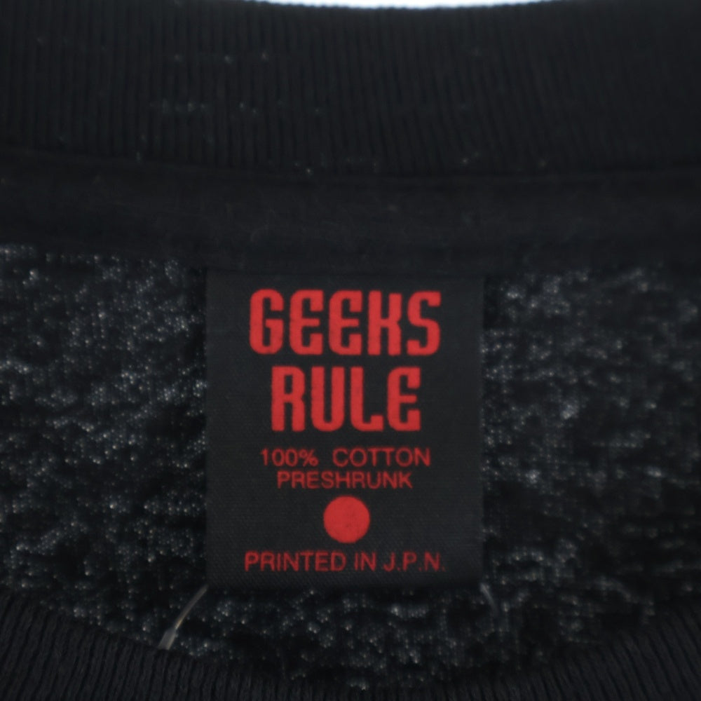 GEEKSRULE(ギークスルール) ×NEON GENESIS EVANGELION 新世紀エヴァンゲリオン 初号機 シルクスクリーンプリント クルーネックプルオーバー 半袖Tシャツカットソー ブラック