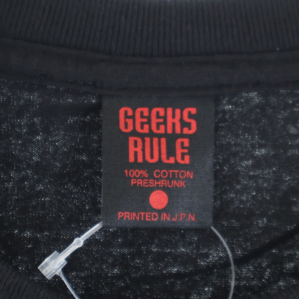 GEEKSRULE(ギークスルール) ×HELLSING ヘルシング セラス・ヴィクトリア シルクスクリーンプリント クルーネックプルオーバー 半袖Tシャツカットソー ブラック