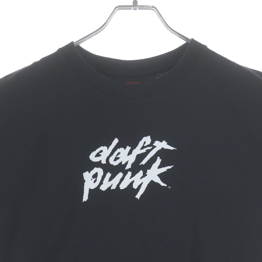 GEEKSRULE(ギークスルール) ×DAFT PUNK ダフトパンク シルクスクリーンプリント クルーネックプルオーバー 半袖Tシャツカットソー ブラック