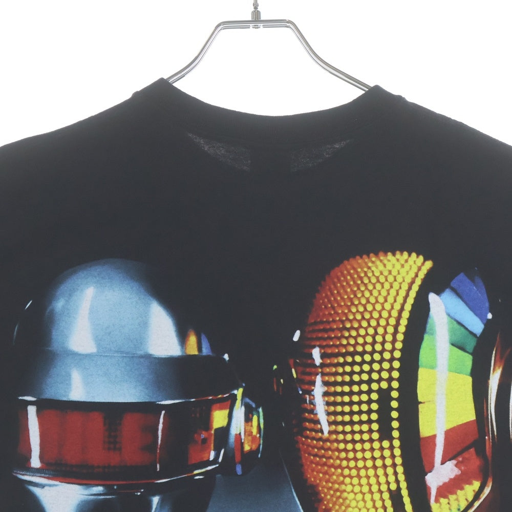 GEEKSRULE(ギークスルール) ×DAFT PUNK ダフトパンク シルクスクリーンプリント クルーネックプルオーバー 半袖Tシャツカットソー ブラック