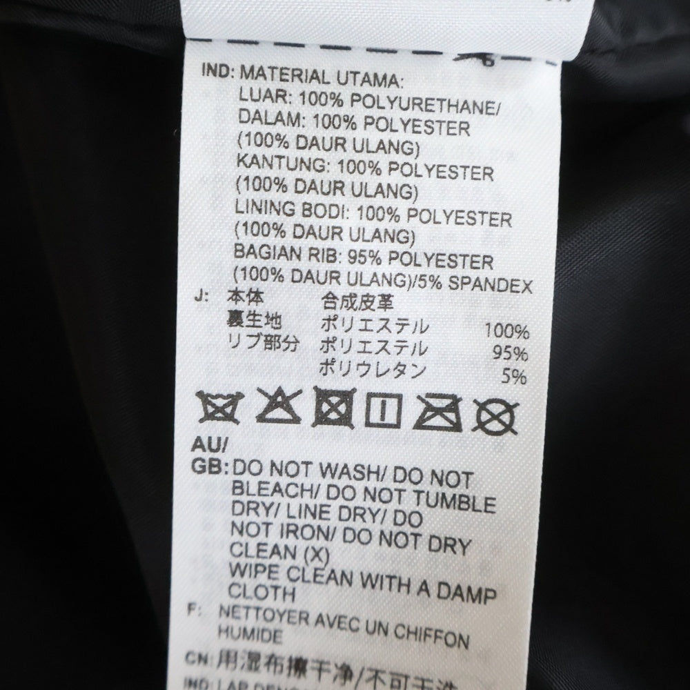 adidas(アディダス) F LTHR TT JCKT フェイクレザー ファイヤーバード トレフォイルロゴエンブロイダリー サイド3ストライプライン ジップアップトラックジャケット ブラック IZ4033
