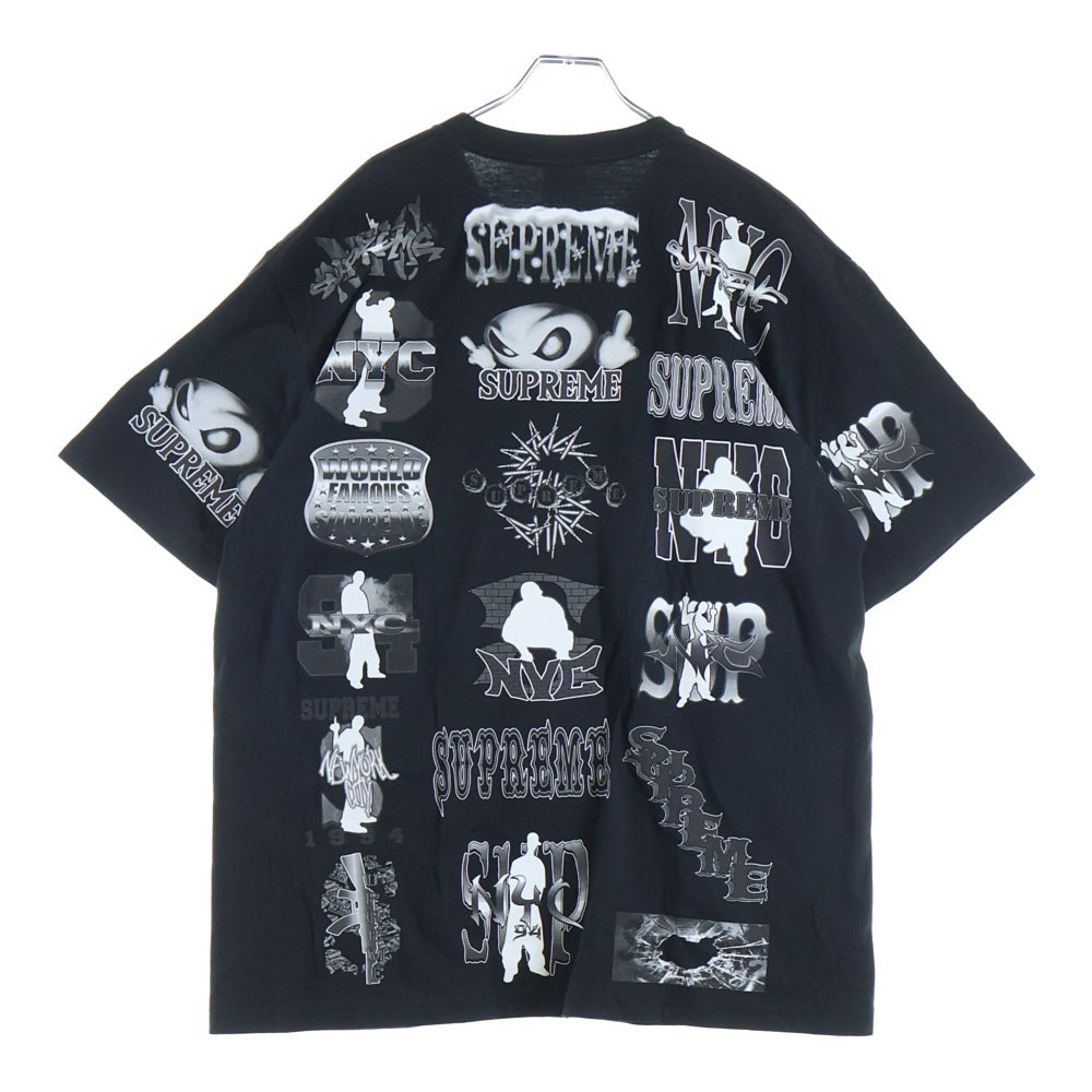 SUPREME(シュプリーム) 26SS Flash Tee フラッシュ 全面プリントデザイン クルーネック 半袖Tシャツ カットソー ブラック