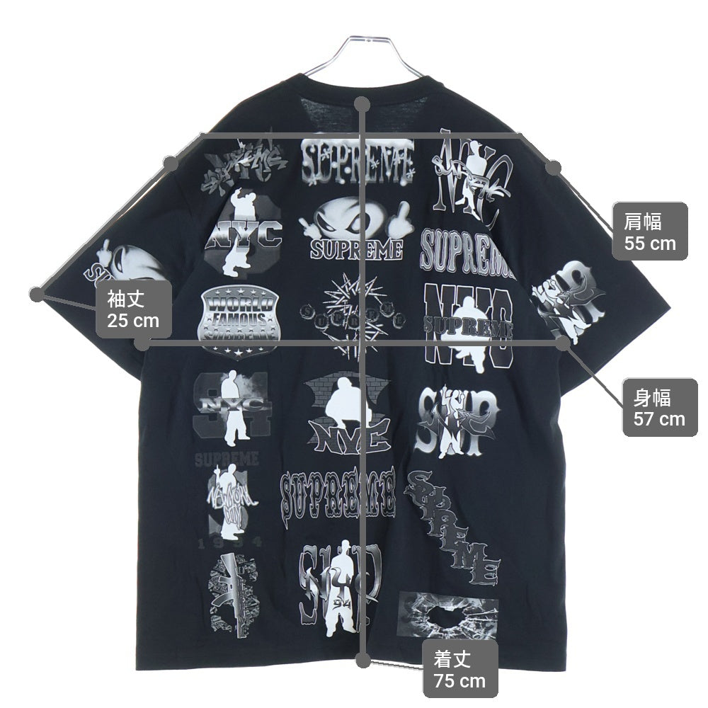 SUPREME(シュプリーム) 26SS Flash Tee フラッシュ 全面プリントデザイン クルーネック 半袖Tシャツ カットソー ブラック