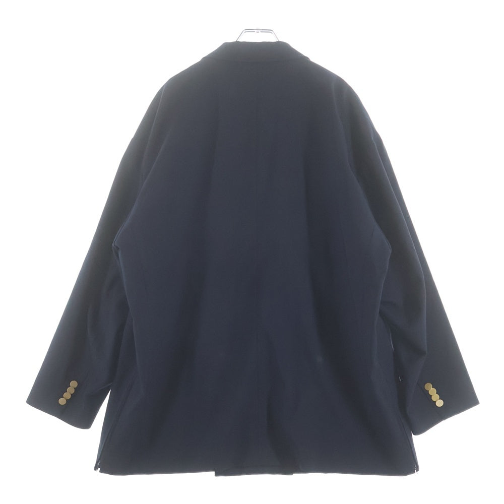 MAISON SPECIAL(メゾンスペシャル ) 21AW ピークドラペル プライム 金ボタン ジップスリット オーバー テーラードジャケット ネイビー 11211111212