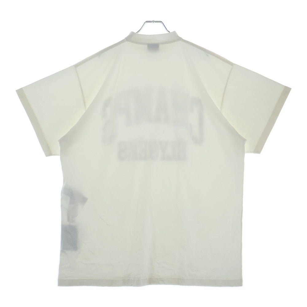 BALENCIAGA(バレンシアガ) 25SS OVER CHAMPS-ELYSEES T-SHIRT フロントプリント プルオーバー カットソー 半袖Tシャツ ホワイト 787349TRVN19016