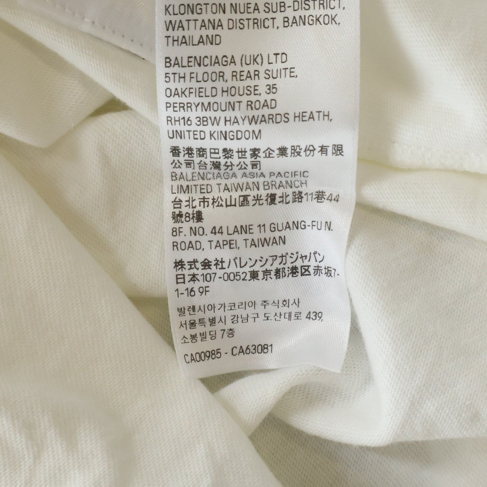 BALENCIAGA(バレンシアガ) 25SS OVER CHAMPS-ELYSEES T-SHIRT フロントプリント プルオーバー カットソー 半袖Tシャツ ホワイト 787349TRVN19016