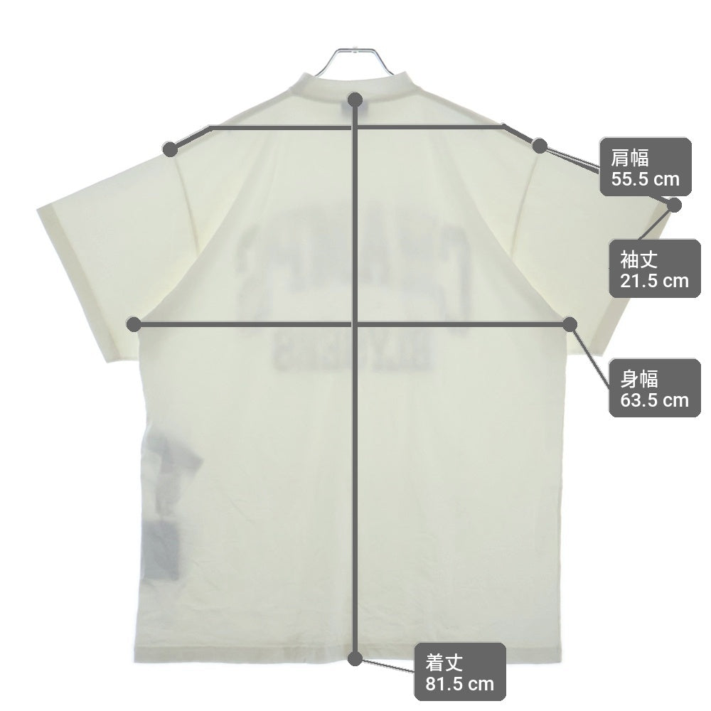 BALENCIAGA(バレンシアガ) 25SS OVER CHAMPS-ELYSEES T-SHIRT フロントプリント プルオーバー カットソー 半袖Tシャツ ホワイト 787349TRVN19016