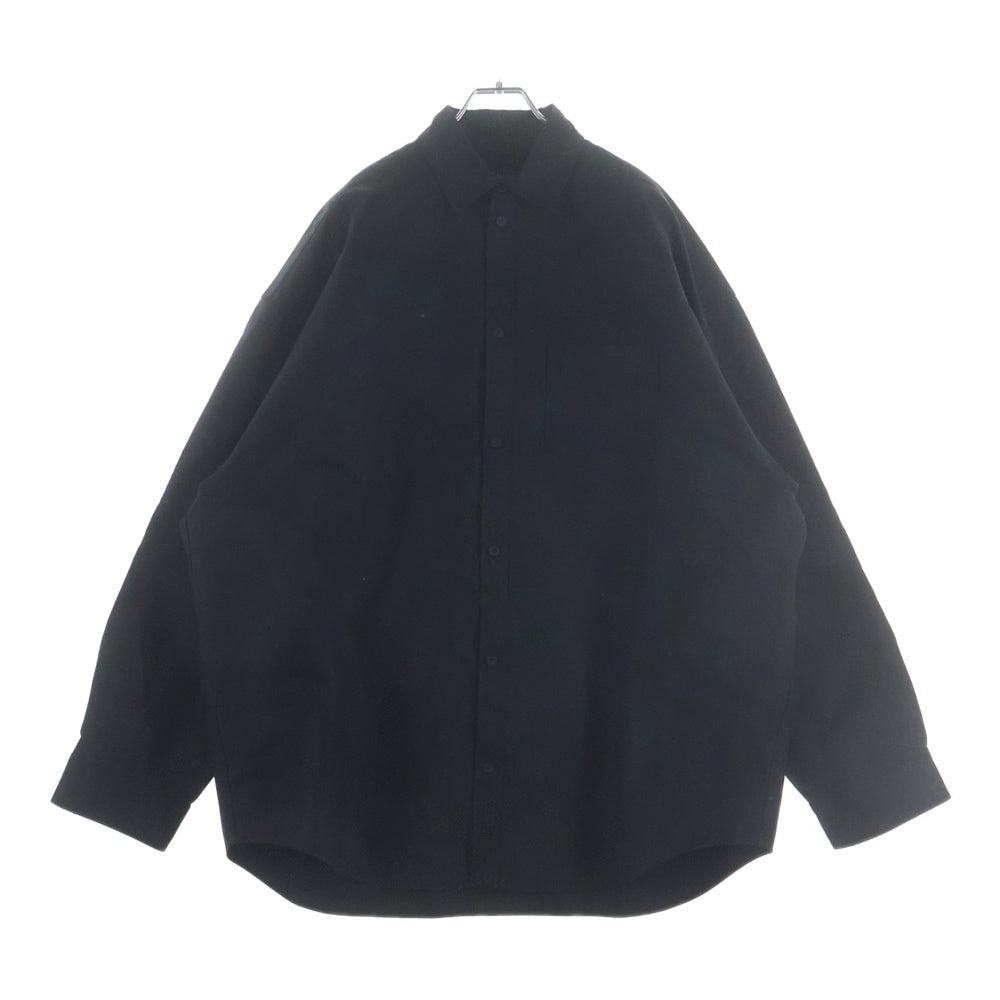 BALENCIAGA(バレンシアガ) 24AW OUTERWEAR SHIRT LARGE FIT IN COTTON POPLIN アウターウェア ラージフィット コットン ポプリン レギュラーカラー シャツ ブラック 794462TQM30