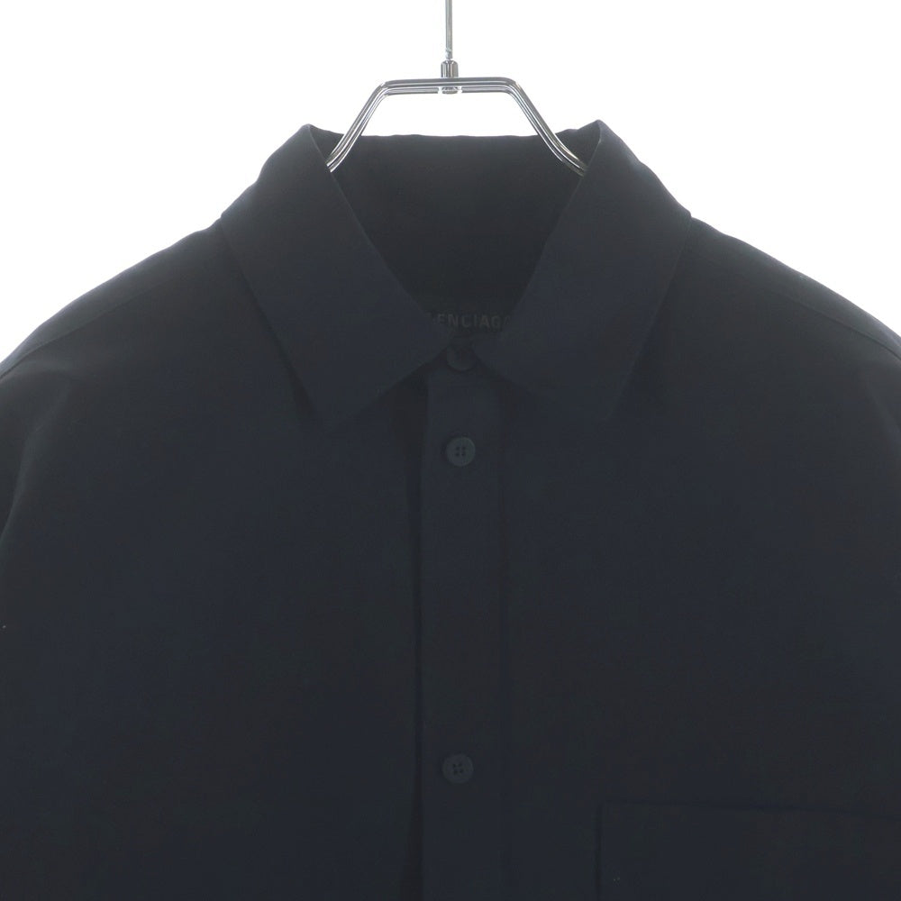 BALENCIAGA(バレンシアガ) 24AW OUTERWEAR SHIRT LARGE FIT IN COTTON POPLIN アウターウェア ラージフィット コットン ポプリン レギュラーカラー シャツ ブラック 794462TQM30