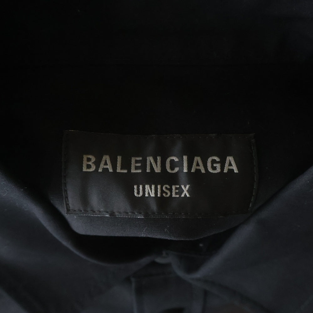 BALENCIAGA(バレンシアガ) 24AW OUTERWEAR SHIRT LARGE FIT IN COTTON POPLIN アウターウェア ラージフィット コットン ポプリン レギュラーカラー シャツ ブラック 794462TQM30