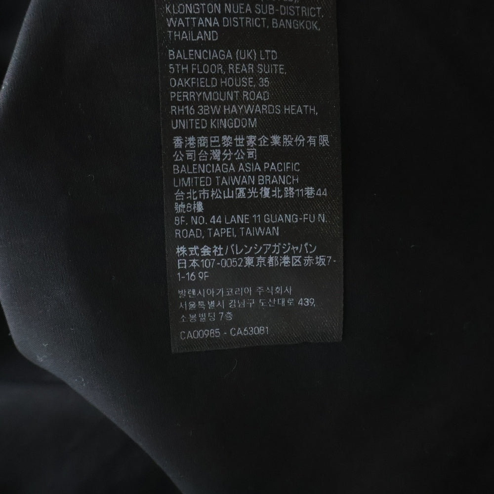 BALENCIAGA(バレンシアガ) 24AW OUTERWEAR SHIRT LARGE FIT IN COTTON POPLIN アウターウェア ラージフィット コットン ポプリン レギュラーカラー シャツ ブラック 794462TQM30