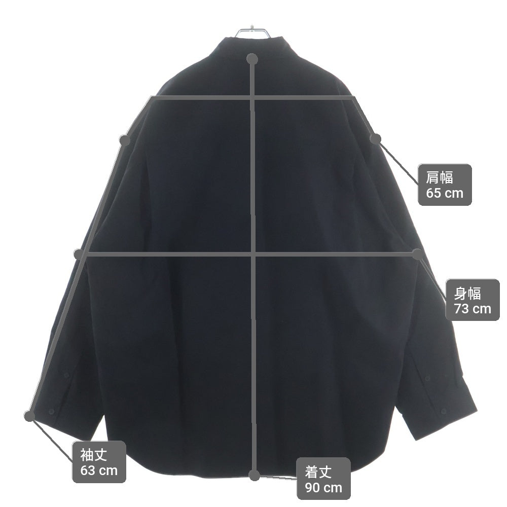 BALENCIAGA(バレンシアガ) 24AW OUTERWEAR SHIRT LARGE FIT IN COTTON POPLIN アウターウェア ラージフィット コットン ポプリン レギュラーカラー シャツ ブラック 794462TQM30
