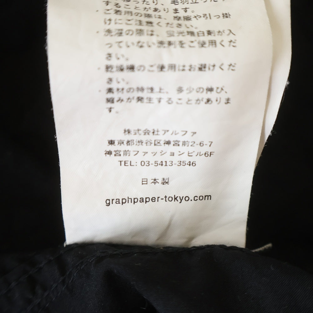 Graphpaper(グラフペーパー) 25SS GARMENT DYED FATIGUE SHIRT ガーメント ダイド ファティーグ 長袖シャツ ブラック GM251-50091B