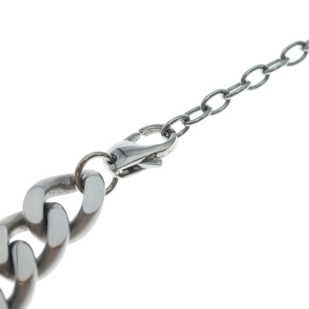 DIESEL(ディーゼル) Dロゴプレート チェーン ステンレスネックレス シルバー DX1433040