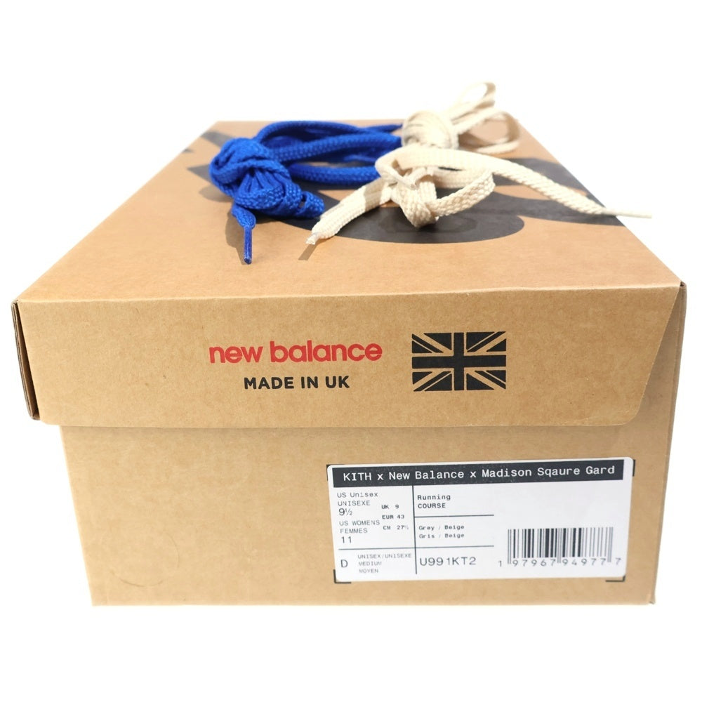 New Balance(ニューバランス) ×KITH U991KT2 キス マディソンスクエアガーデン 991V2 ローカットスニーカー グレー/オレンジ US9.5/27.5cm
