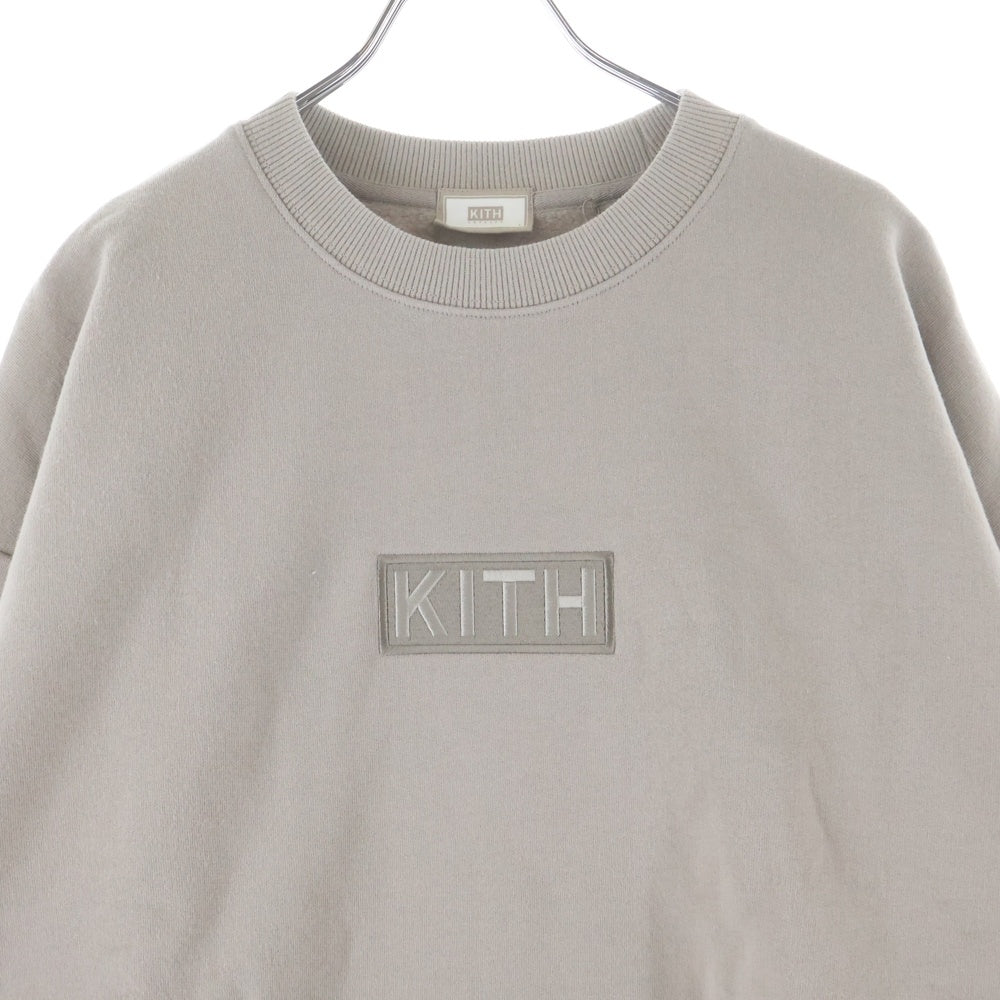 KITH(キス) Classic Logo Nelson Crewneck ボックスロゴ クルーネックプルオーバースウェットシャツ グレー KHM032548-204