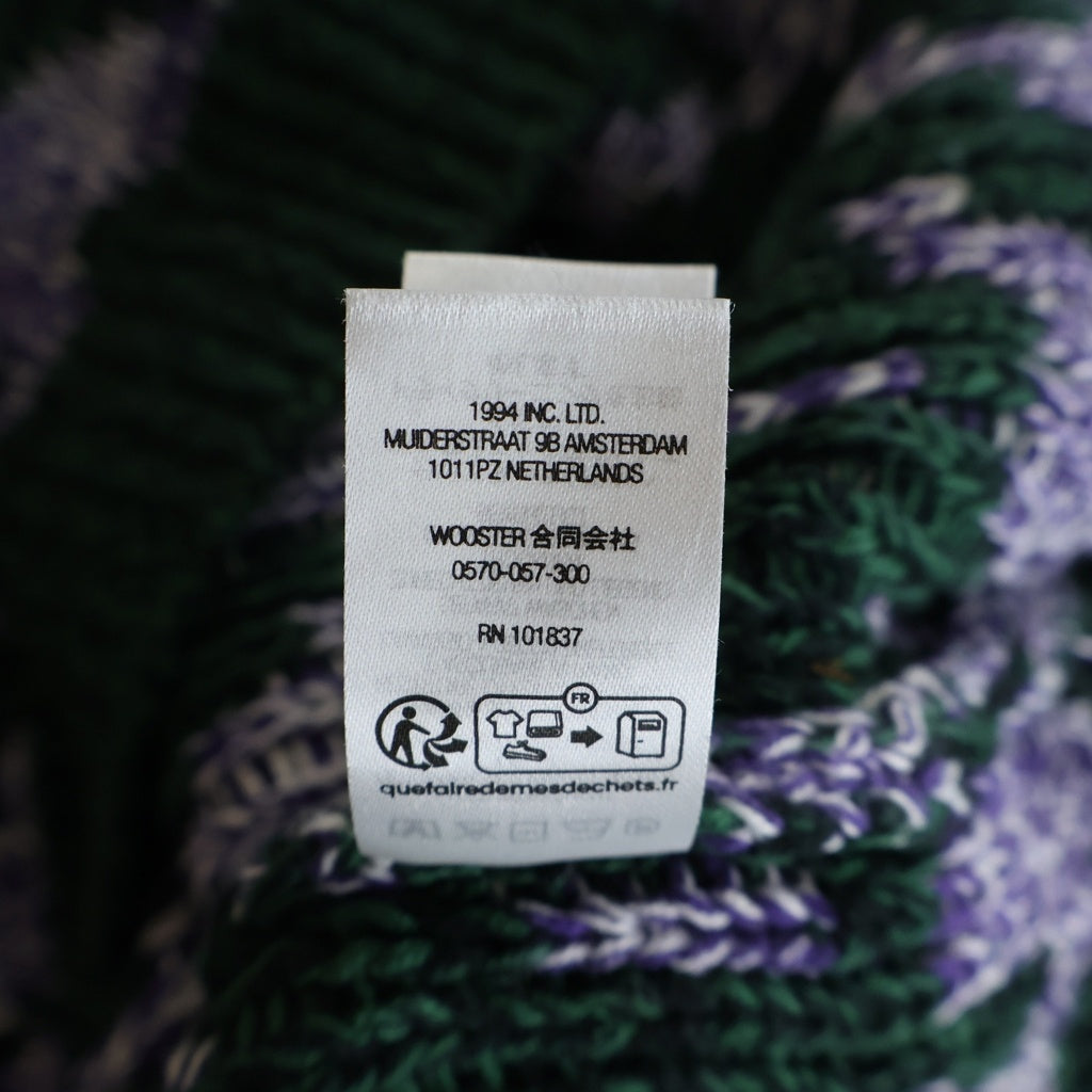 SUPREME(シュプリーム) 23SS Stacked Sweater スタックド 総柄 クルーネックニット セーター グリーン/パープル
