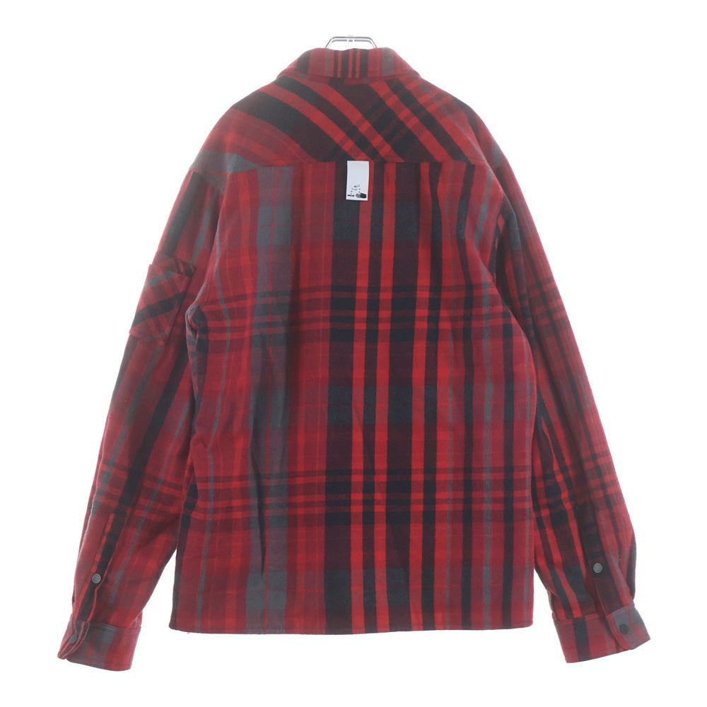 OFF-WHITE(オフホワイト) 19AW PADDED FLANNEL SHIRT パデッド ジップアップフランネルチェックシャツジャケット レッド OMGA061E19E23002