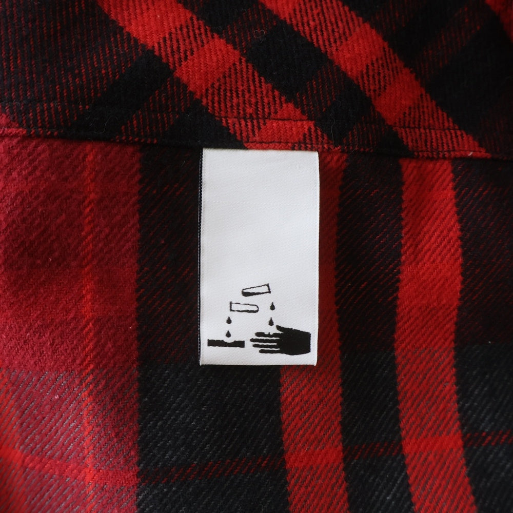 OFF-WHITE(オフホワイト) 19AW PADDED FLANNEL SHIRT パデッド ジップアップフランネルチェックシャツジャケット レッド OMGA061E19E23002