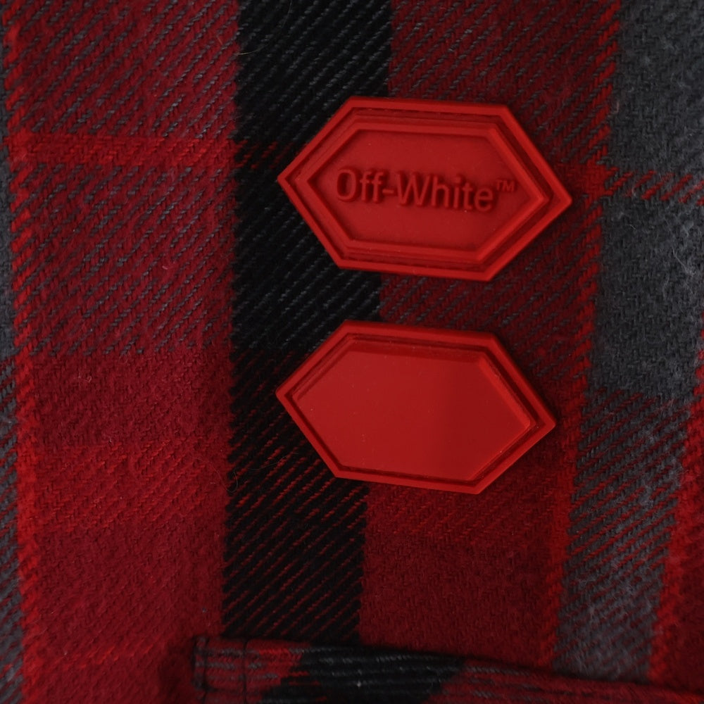 OFF-WHITE オフホワイト 19AW PADDED FLANNEL SHIRT パデッド ジップアップフランネルチェックシャツジャケット レッド OMGA061E19E23002 OFF-WHITE(オフホワイト) 19AW PADDED FLANNEL SHIRT パデッド ジップ