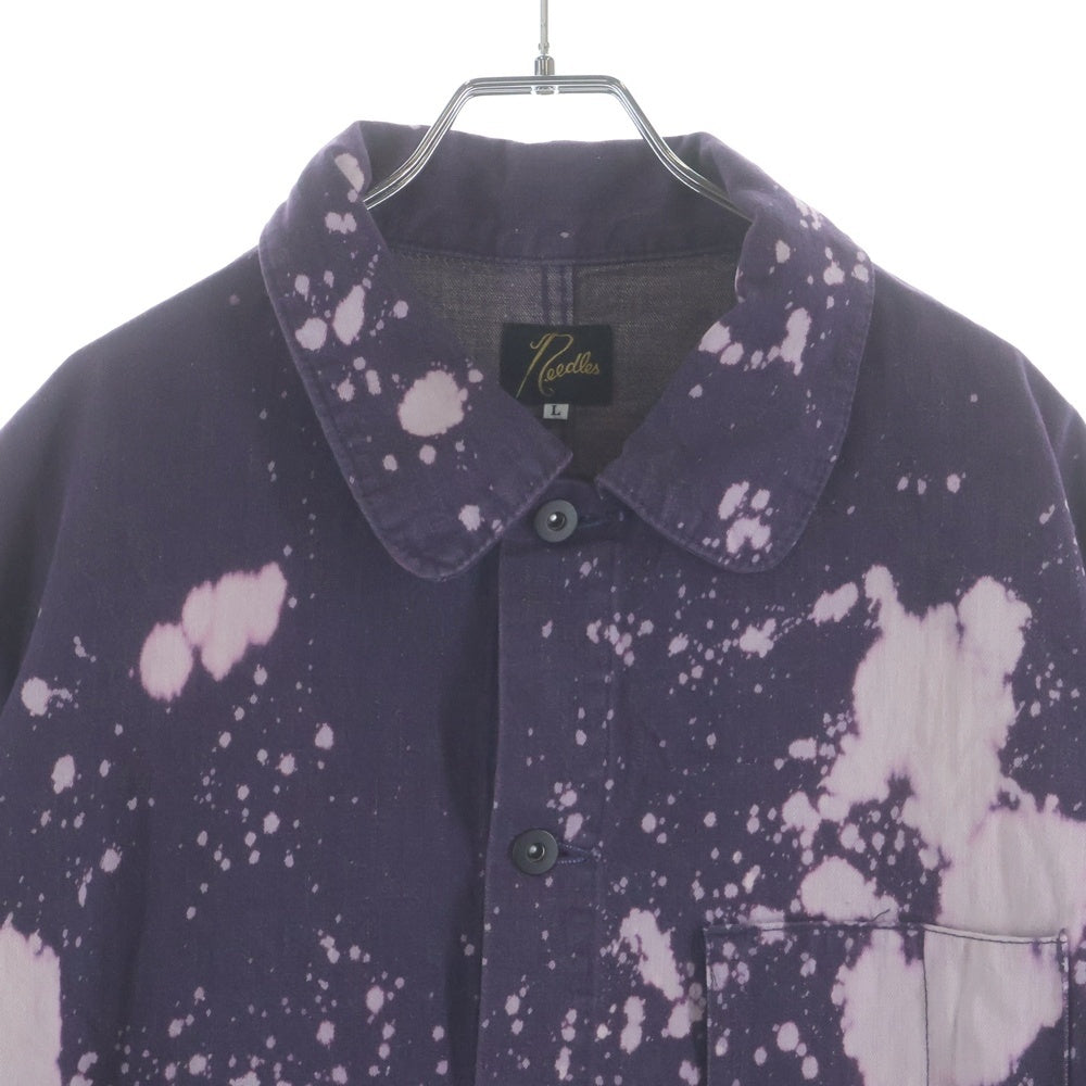 Needles(ニードルス) 19SS ブリーチ加工 マルチポケット デニムカバーオール ジャケット パープル EJ088
