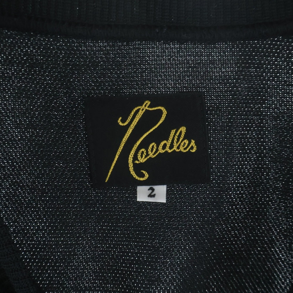 Needles(ニードルス) エンブロイダリーロゴデザイン クルーネック カットソー ノースリーブ トラックタンクトップ ブラック KP430