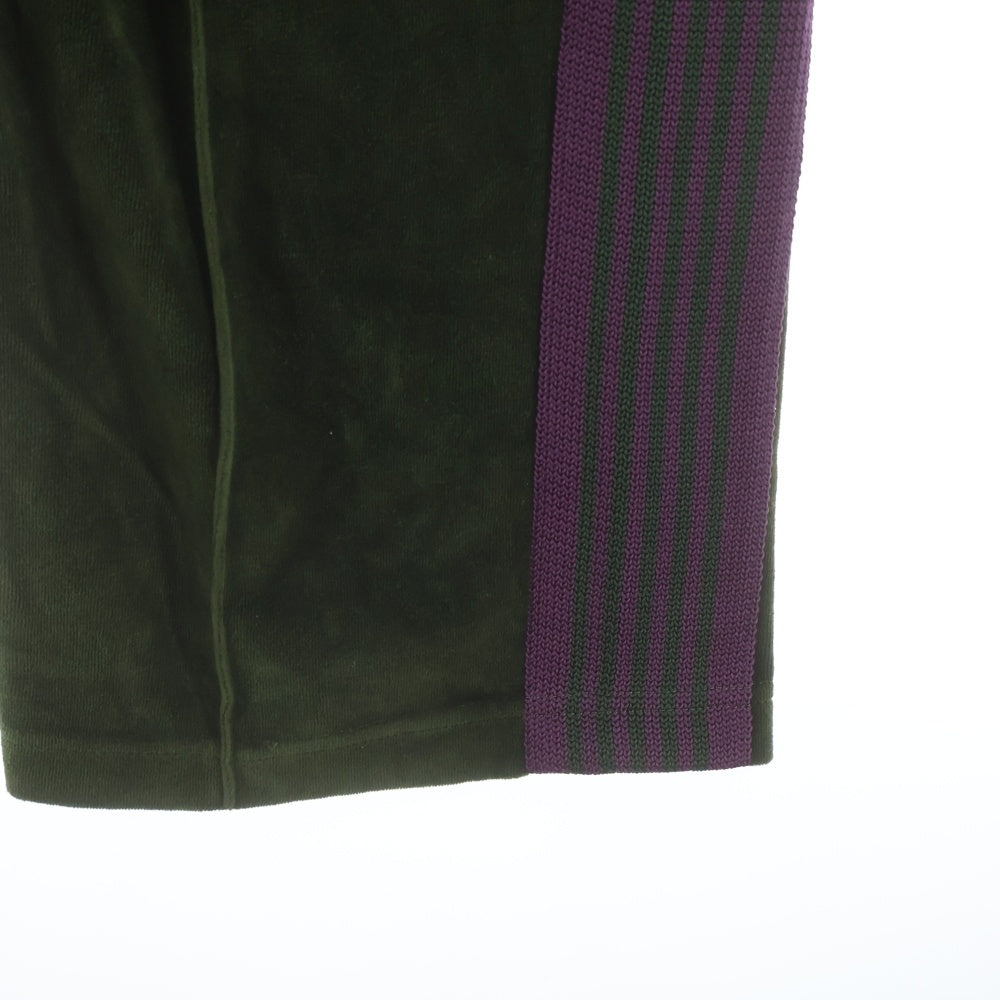 Needles(ニードルス) NARROW TRACK PANT VELOUR ナロー ロゴデザイン ベロア トラックパンツ カーキ J0229