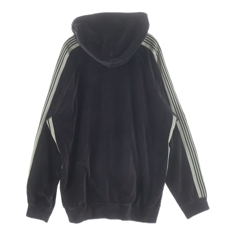 Needles(ニードルス) VELOUR TRACK HOODIE ベロア トラックフーデッド スウェット パーカー ブラウン QV320