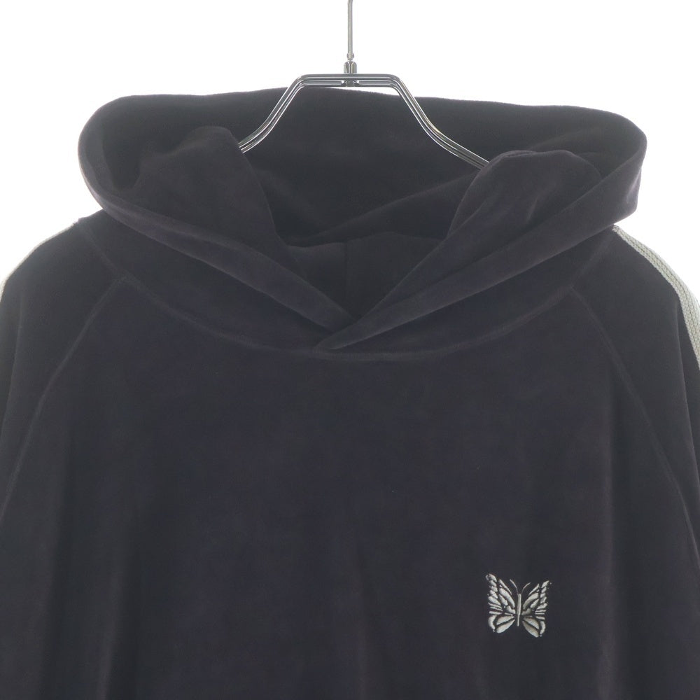 Needles(ニードルス) VELOUR TRACK HOODIE ベロア トラックフーデッド スウェット パーカー ブラウン QV320
