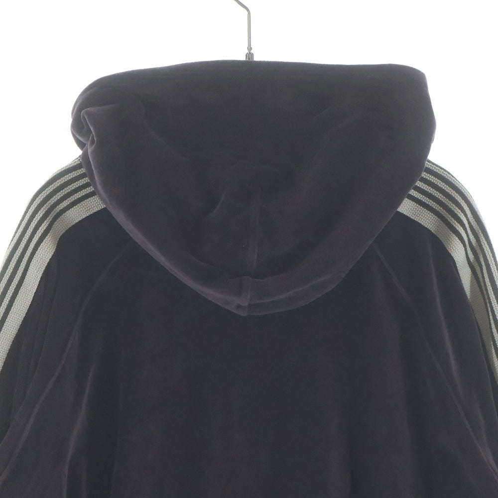 Needles(ニードルス) VELOUR TRACK HOODIE ベロア トラックフーデッド スウェット パーカー ブラウン QV320