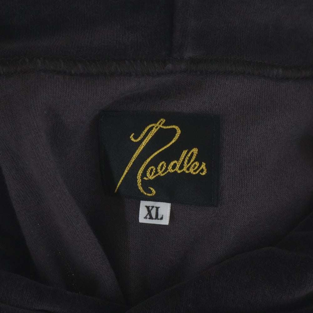 Needles(ニードルス) VELOUR TRACK HOODIE ベロア トラックフーデッド スウェット パーカー ブラウン QV320